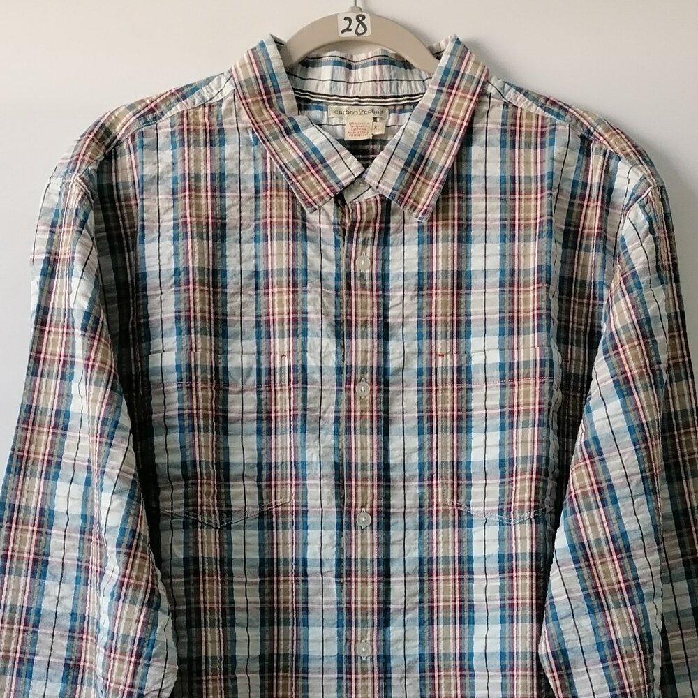 Carbon 2 Cobalt Mens Multicolor Plaid Button Down Shirt Size X-Large Lot Of 2 - Picture 7 of 11